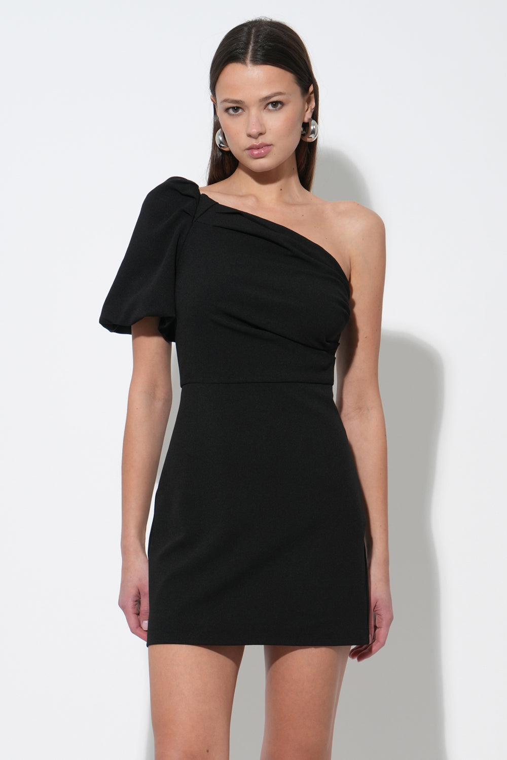 Luvi One Shoulder Stretch Mini Dress