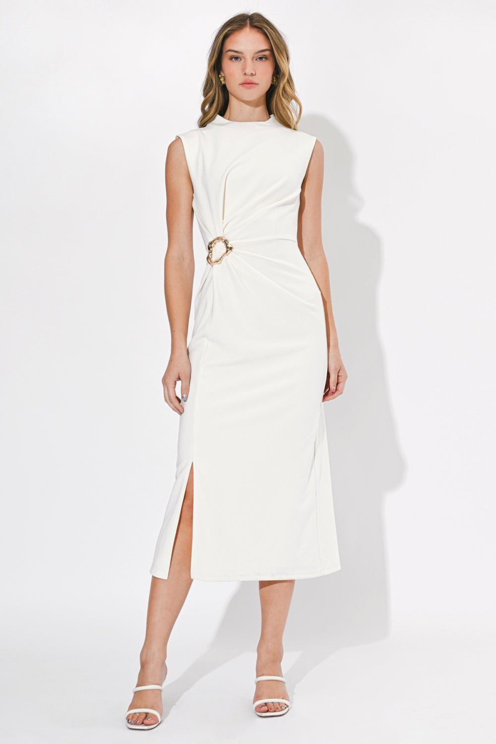 Lydia Twisted Waist Midi Dress F263D7079