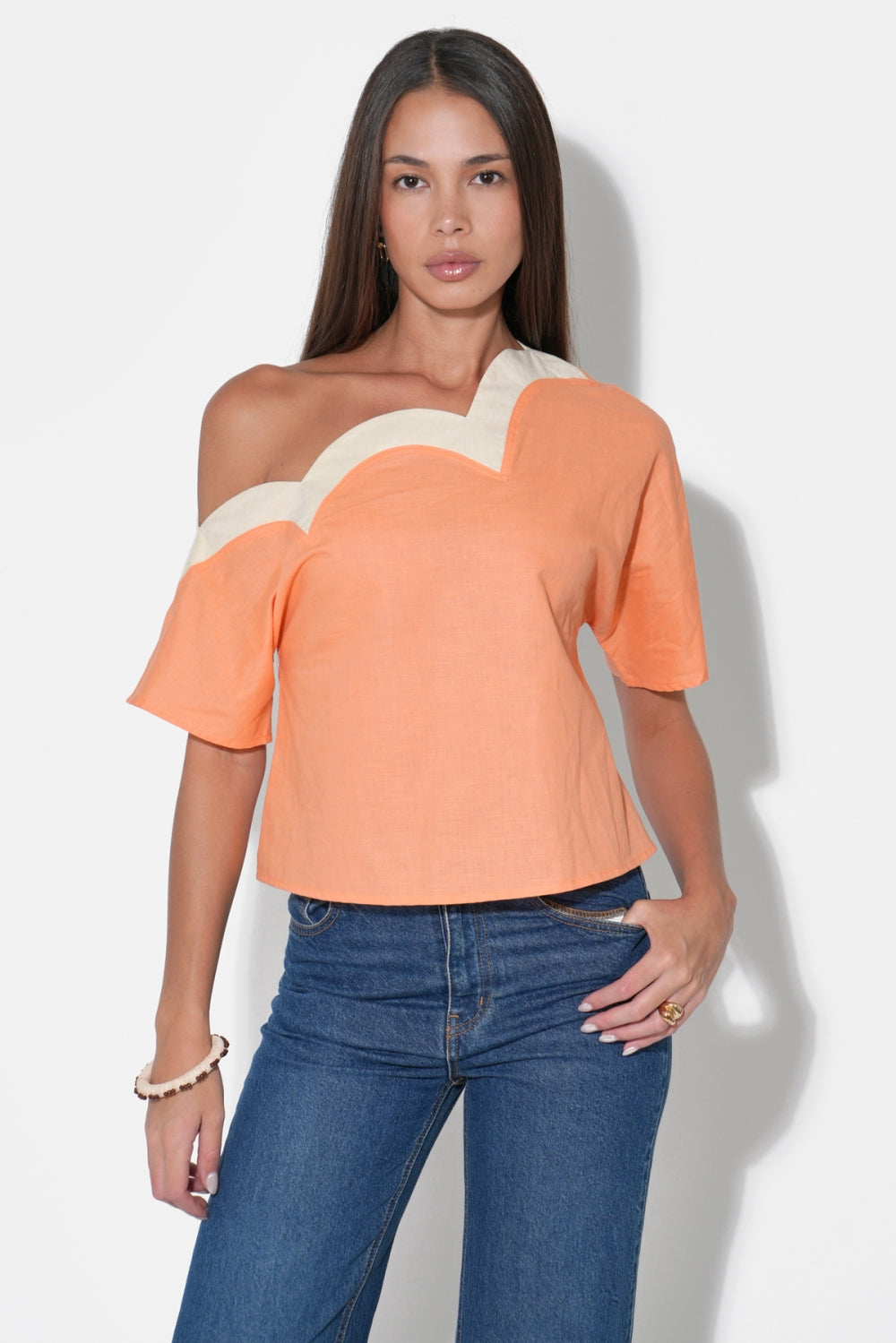 Madeline Off The Shoulder Scalloped Top F263T7442