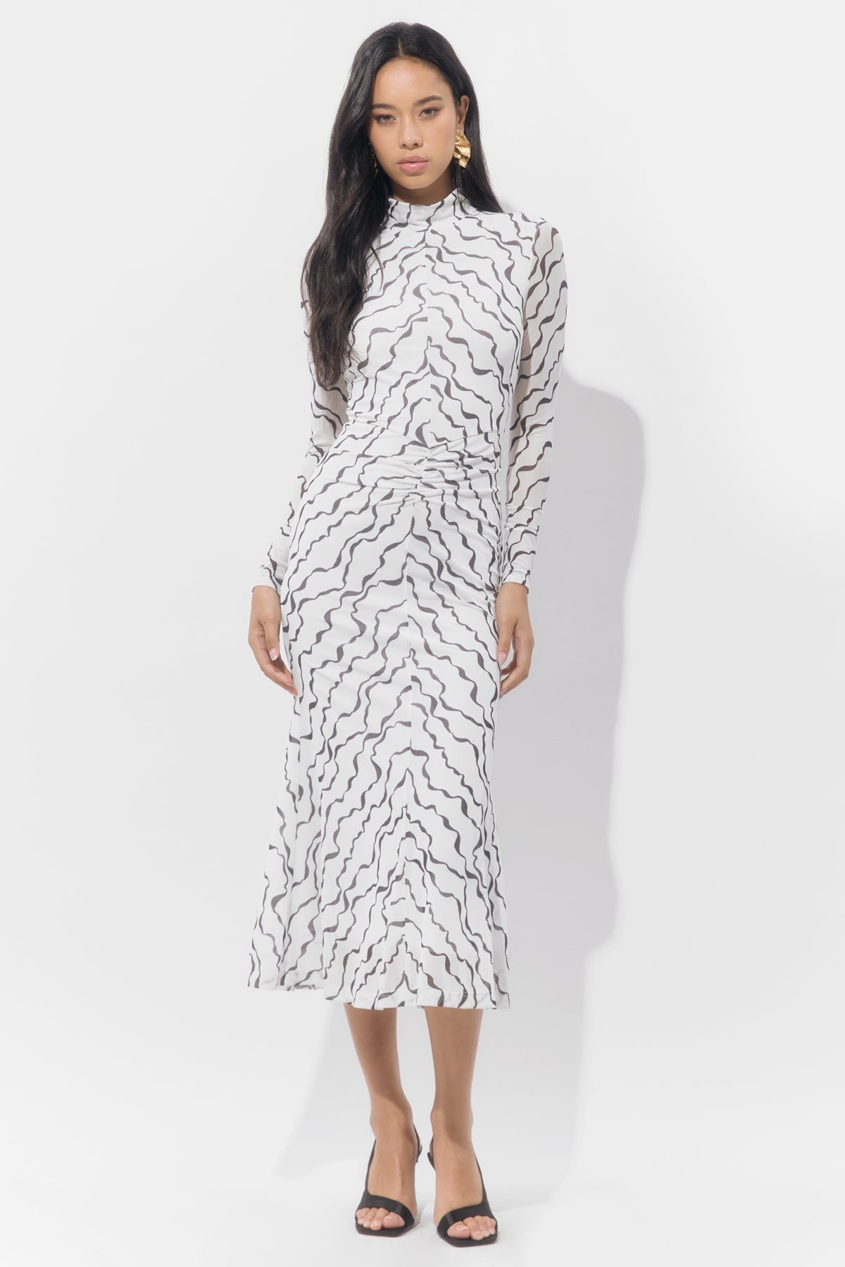 Madeline Printed Mesh Maxi Dress F2512D6710