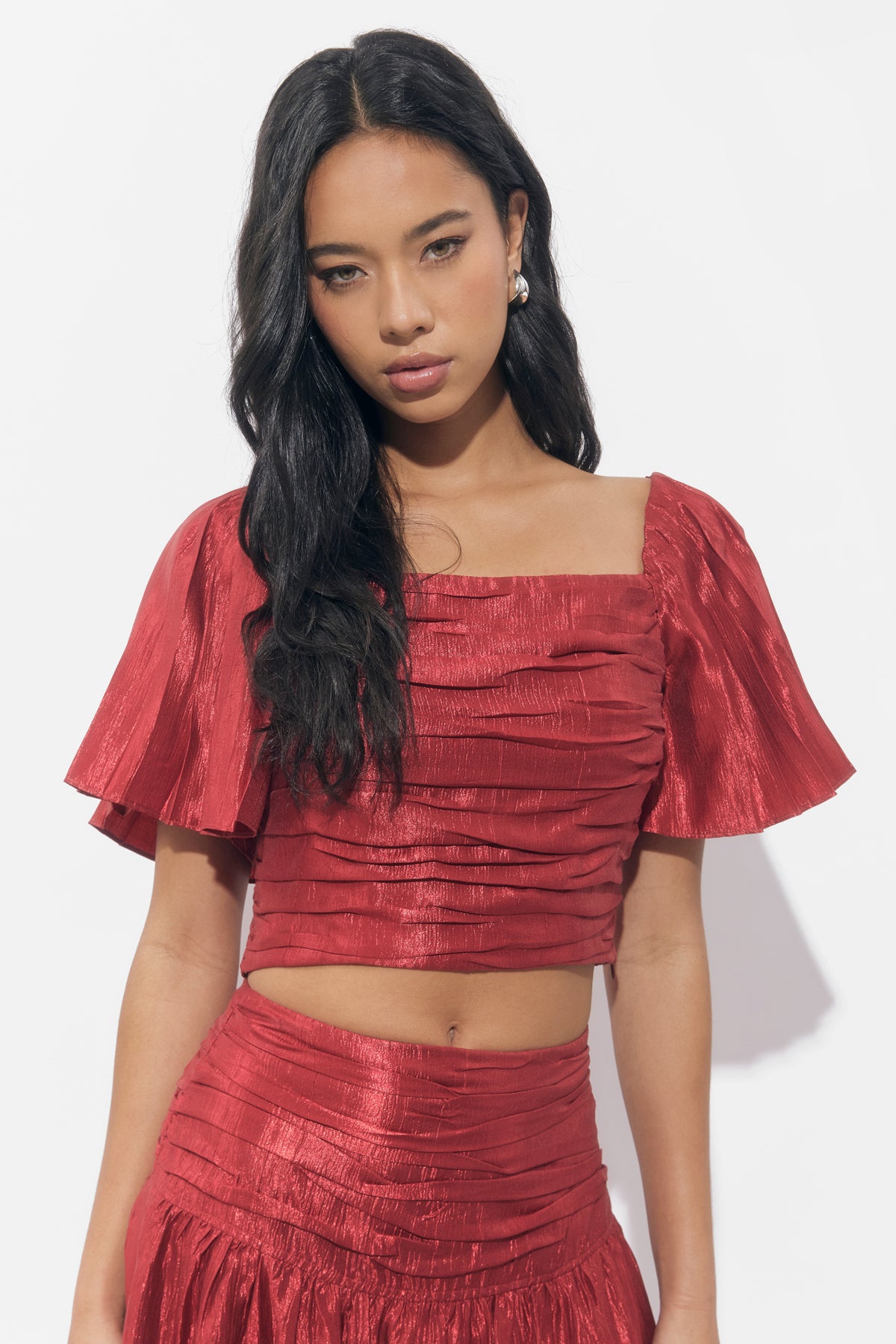 Mani Textured Short Sleeve Blouse F259T7352