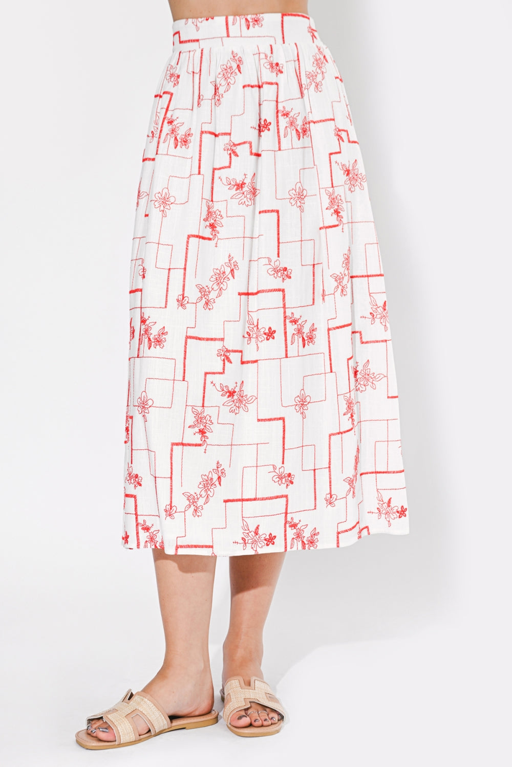 Meadow Embroidered Pull Over Skirt F264S9462