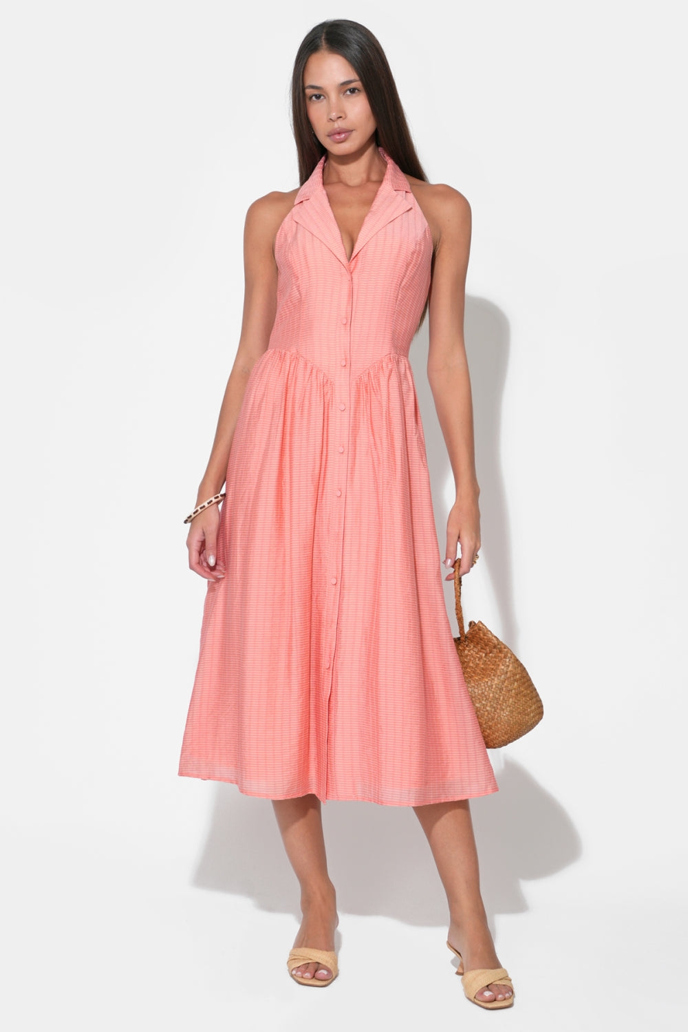 Mia Halter Midi Dress F263D7098