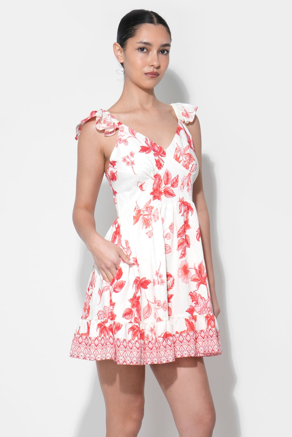 Rosa Printed Tiered Mini Dress F264D7137
