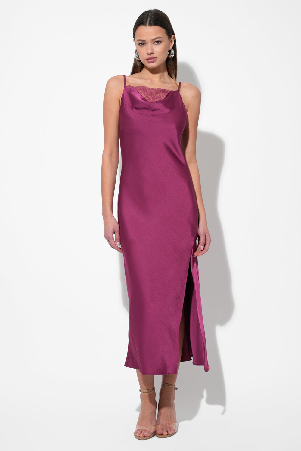 Serena Lace Cowl Neck Slip Dress