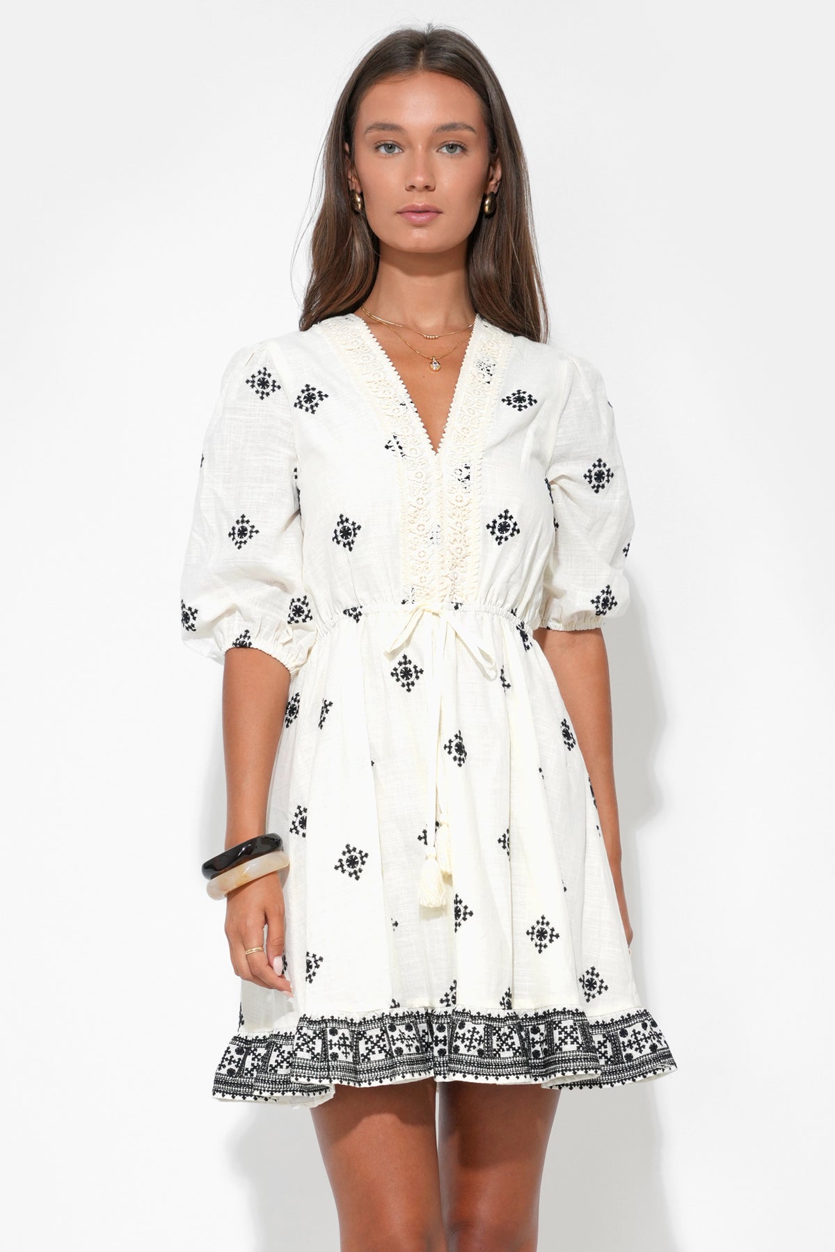 Soraya Embroidery Mini Dress F262D7034