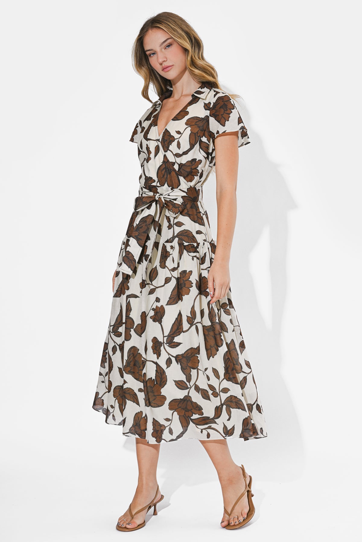 Taylor Flowy Wrap Midi Dress F2511D6817