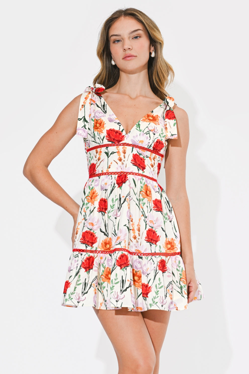 Wrenlee Floral Fit & Flare Mini Dress F264D7122