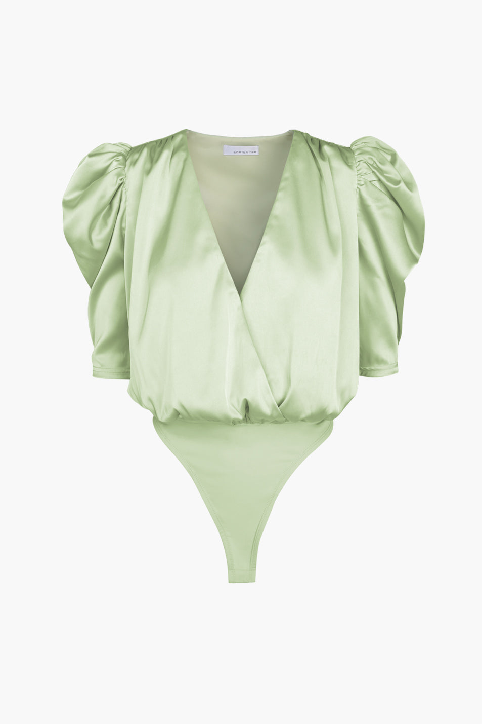 Lila Sateen Puff Sleeve Bodysuit