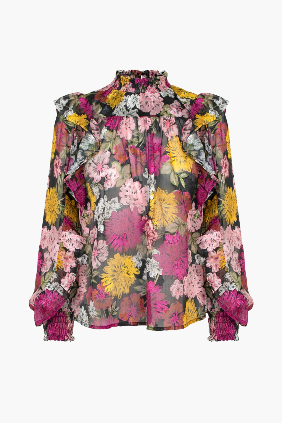 Jules Smock Neck Ruffle Blouse