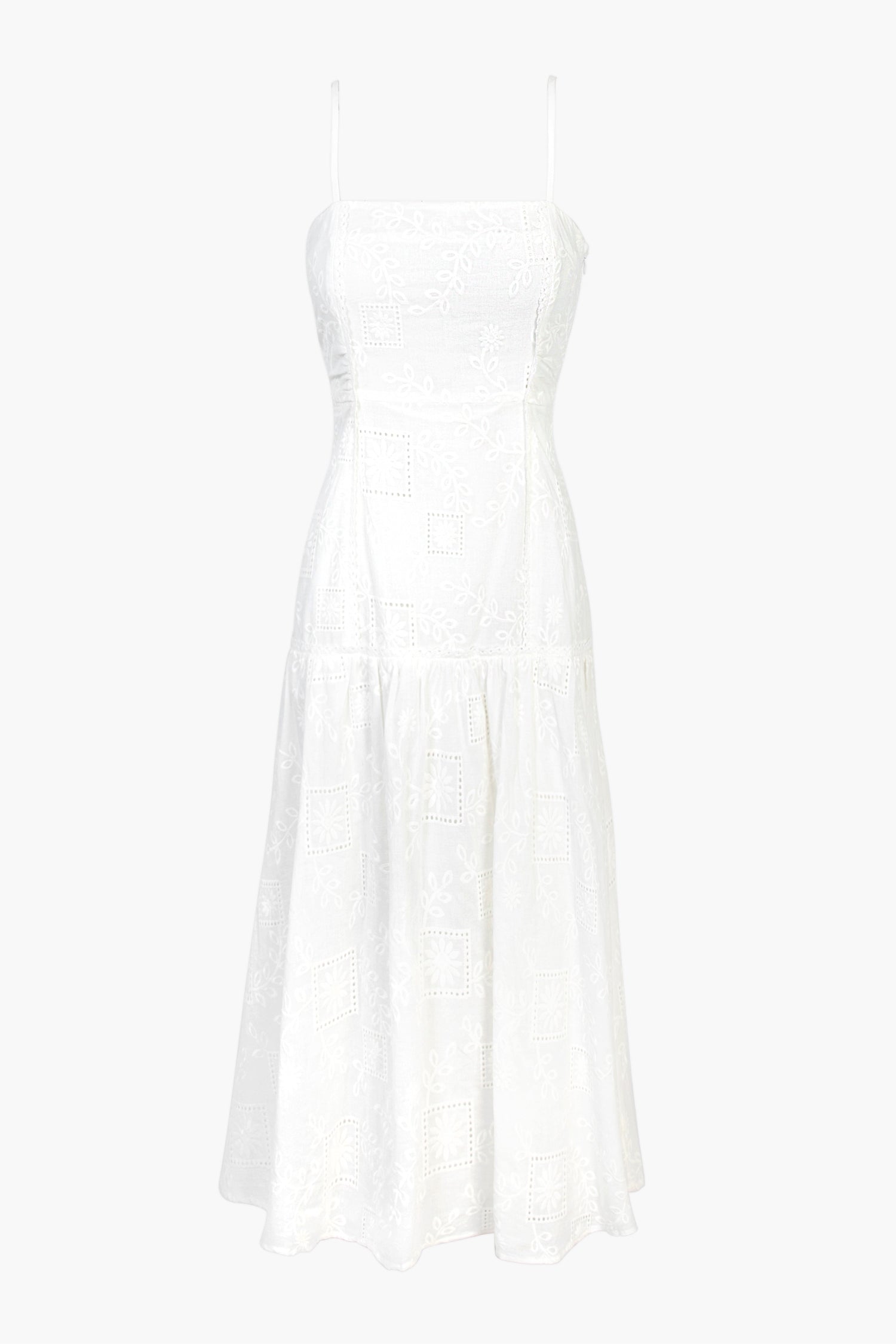 Patricia Embroidered Drop Waist Maxi Dress