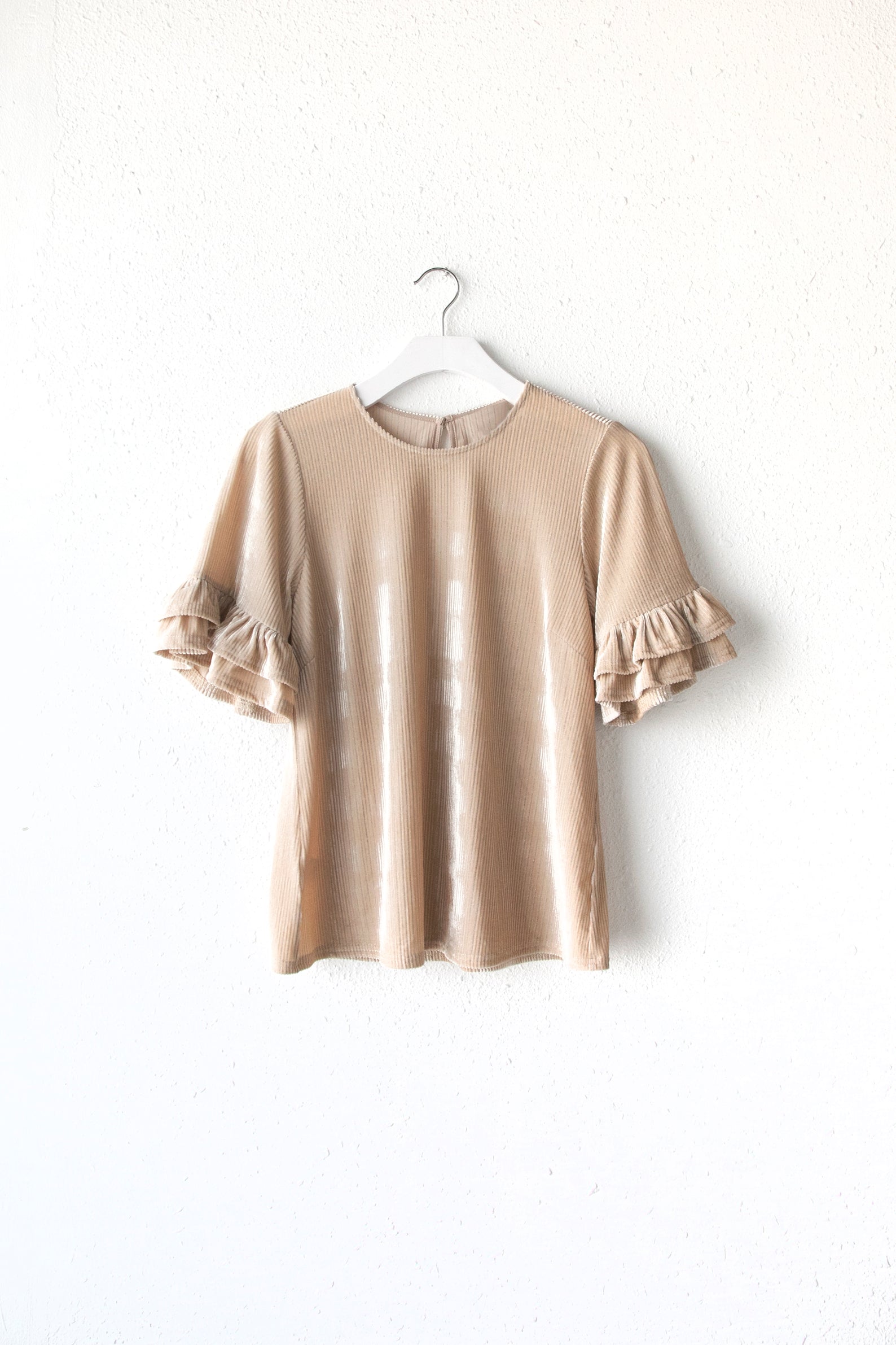 Barlow Metallic Rib Velvet Top