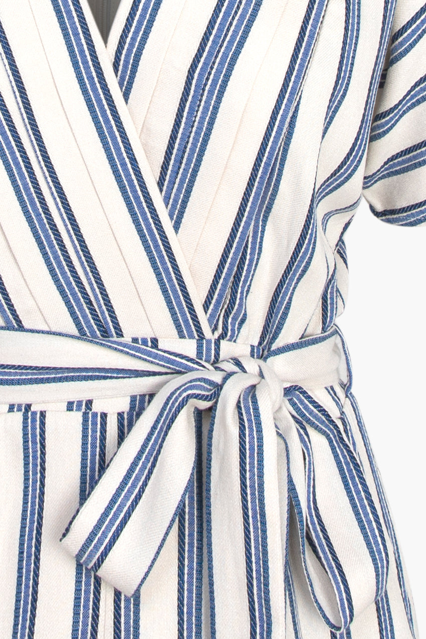 Lucila Stripe Rayon & Cotton Romper