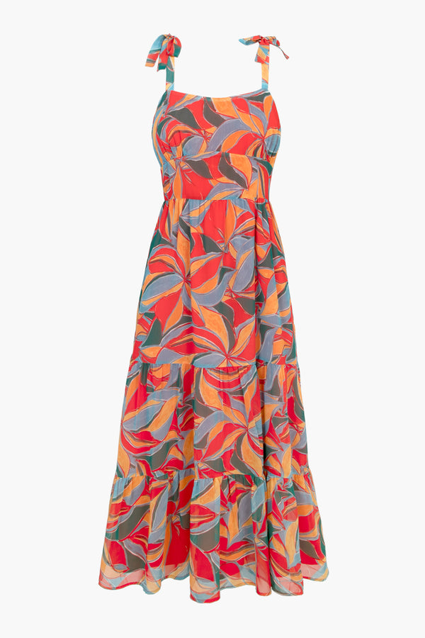 Isla Shoulder Tie Tiered Midi Dress - FINAL SALE