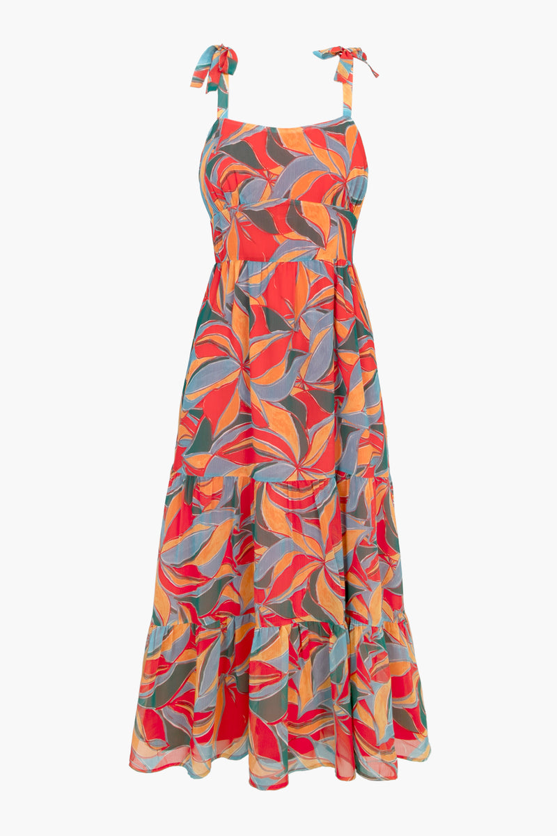 Isla Shoulder Tie Tiered Midi Dress - FINAL SALE