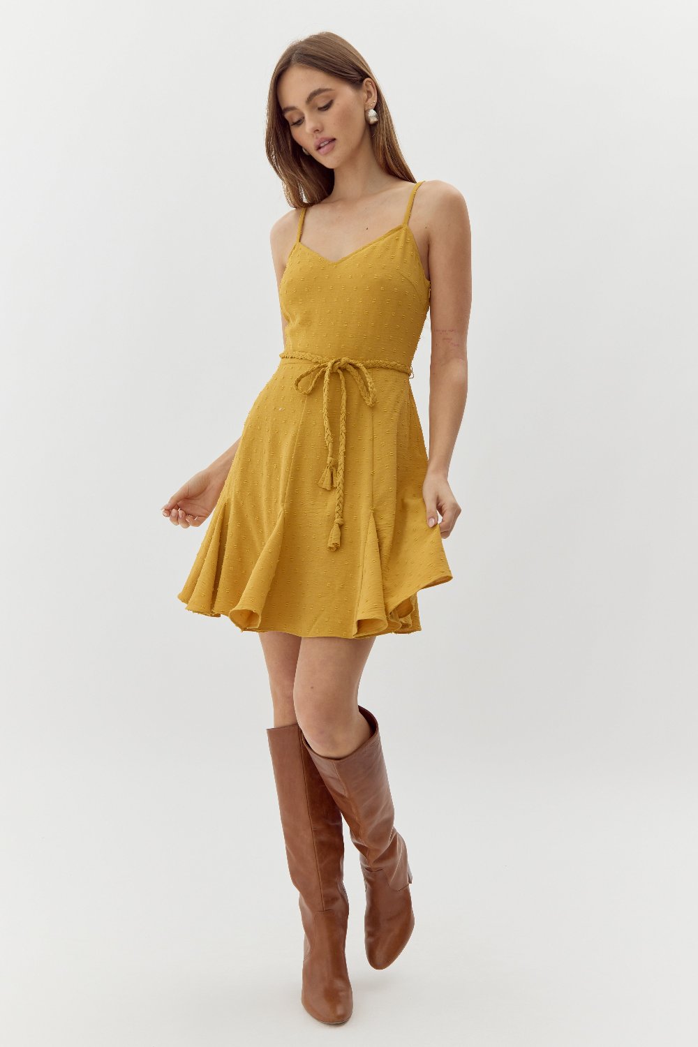 Lenis Swiss Dot Fit and Flare Dress