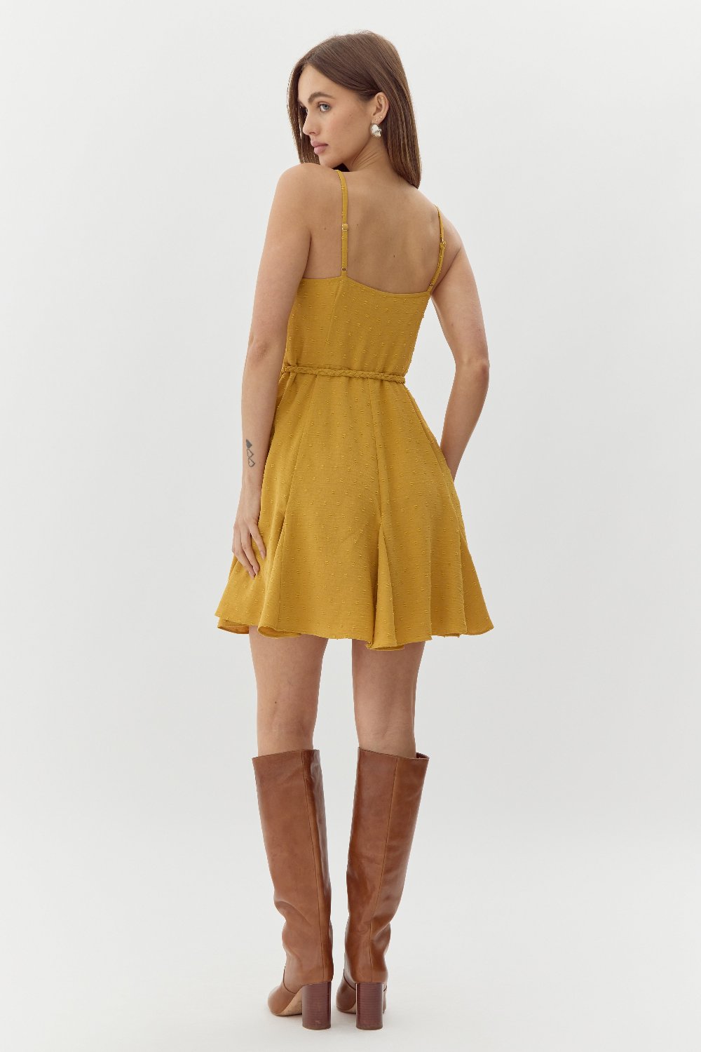 Lenis Swiss Dot Fit and Flare Dress