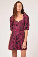 Venice 3/4 Sleeve Jacquard Mini Dress