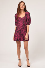 Venice 3/4 Sleeve Jacquard Mini Dress