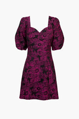 Venice 3/4 Sleeve Jacquard Mini Dress