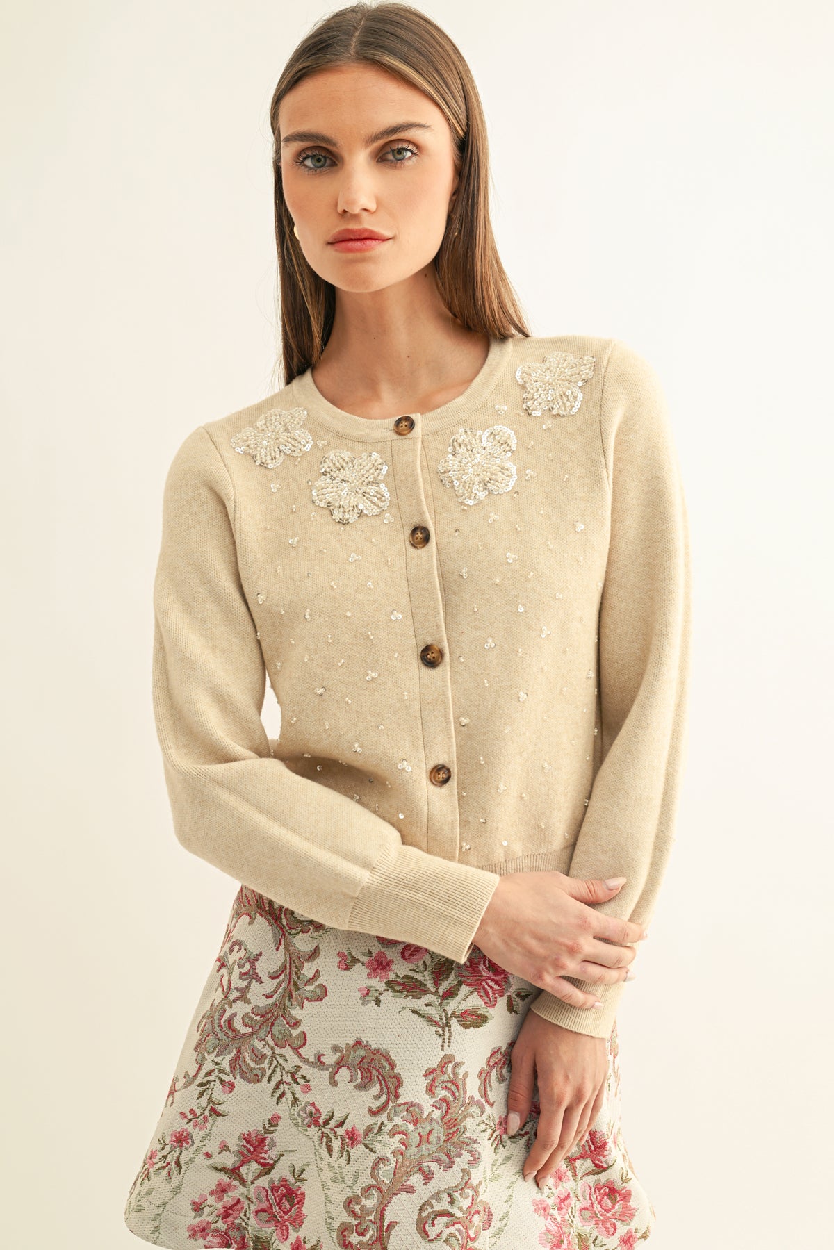 Addisyn Beaded Cardigan F268WT6212