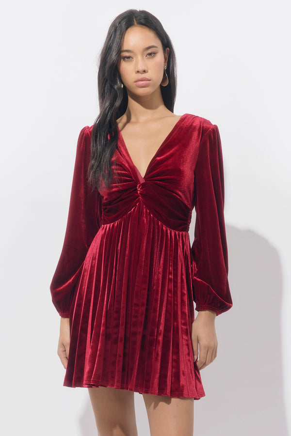Amaree Pleated Mini Dress | Adelyn Rae