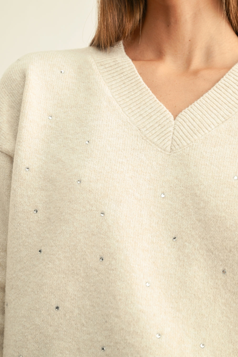 Angie Embellished Long Sleeves Pullover F269WT6220_OFF WHITE