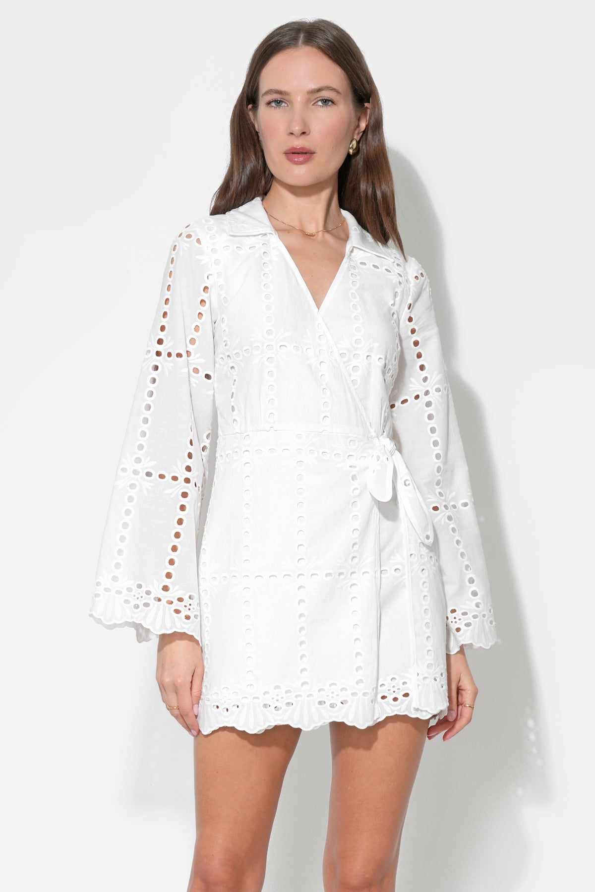 Bella Wrap Eyelet Mini Dress F262D6938