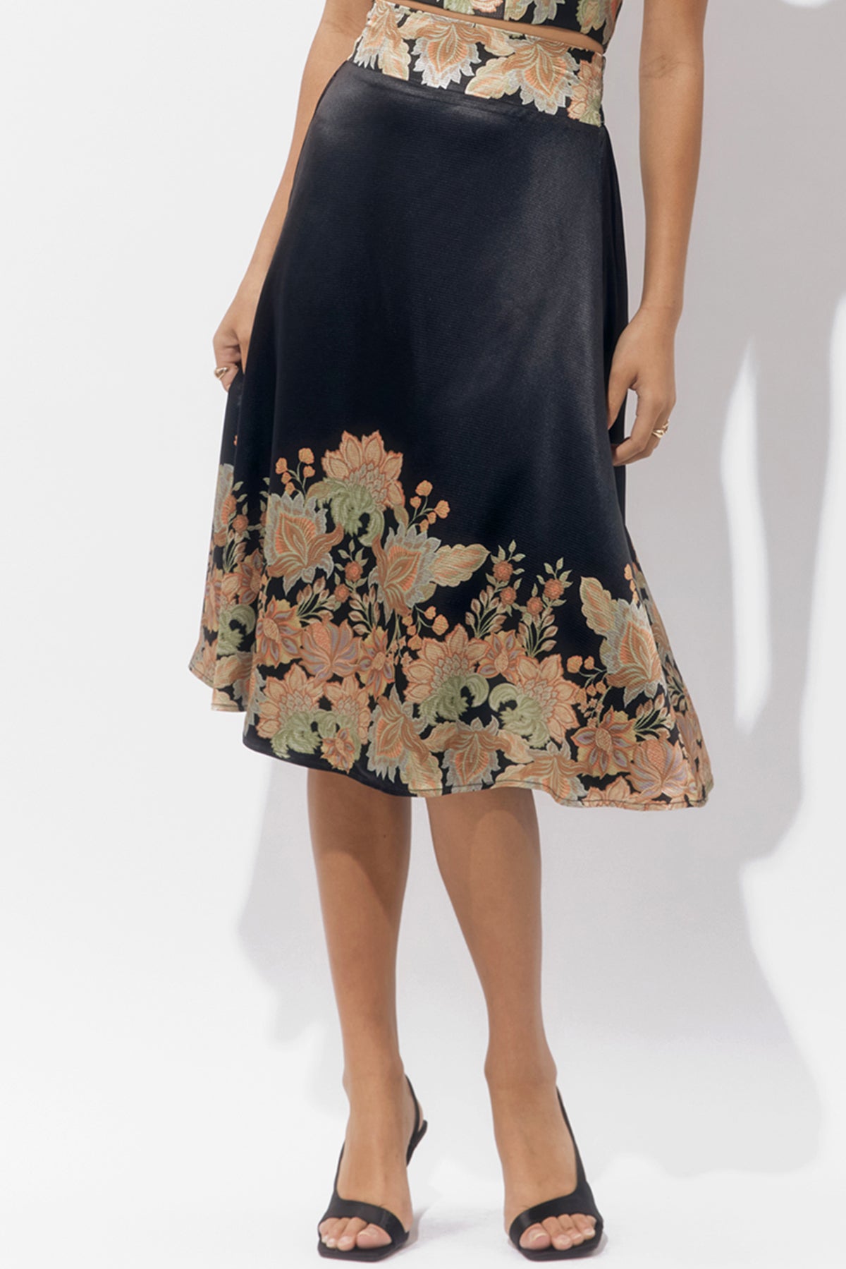 Donis Border Print Maxi Skirt F259T7360