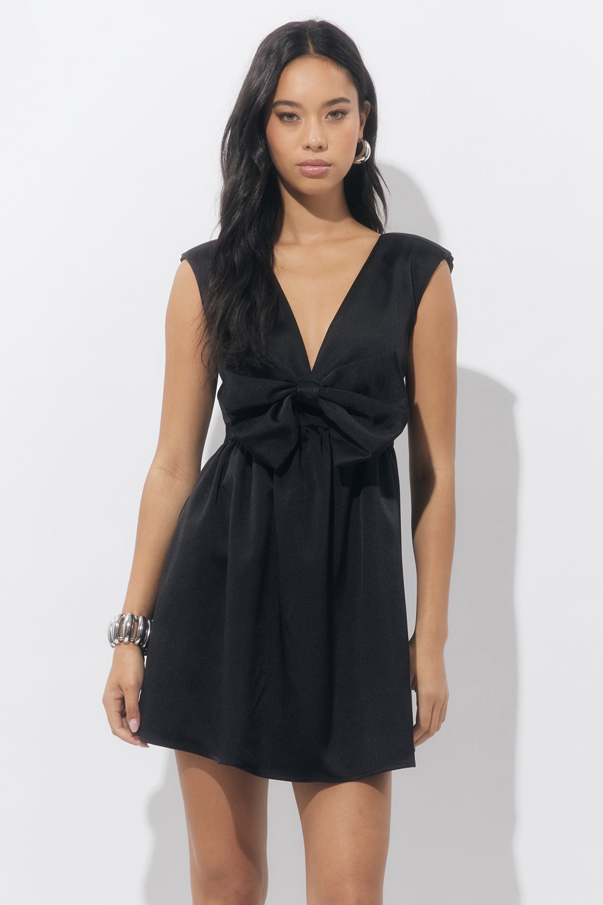 Elaine Bow Taffeta Mini Dress F2510D6643