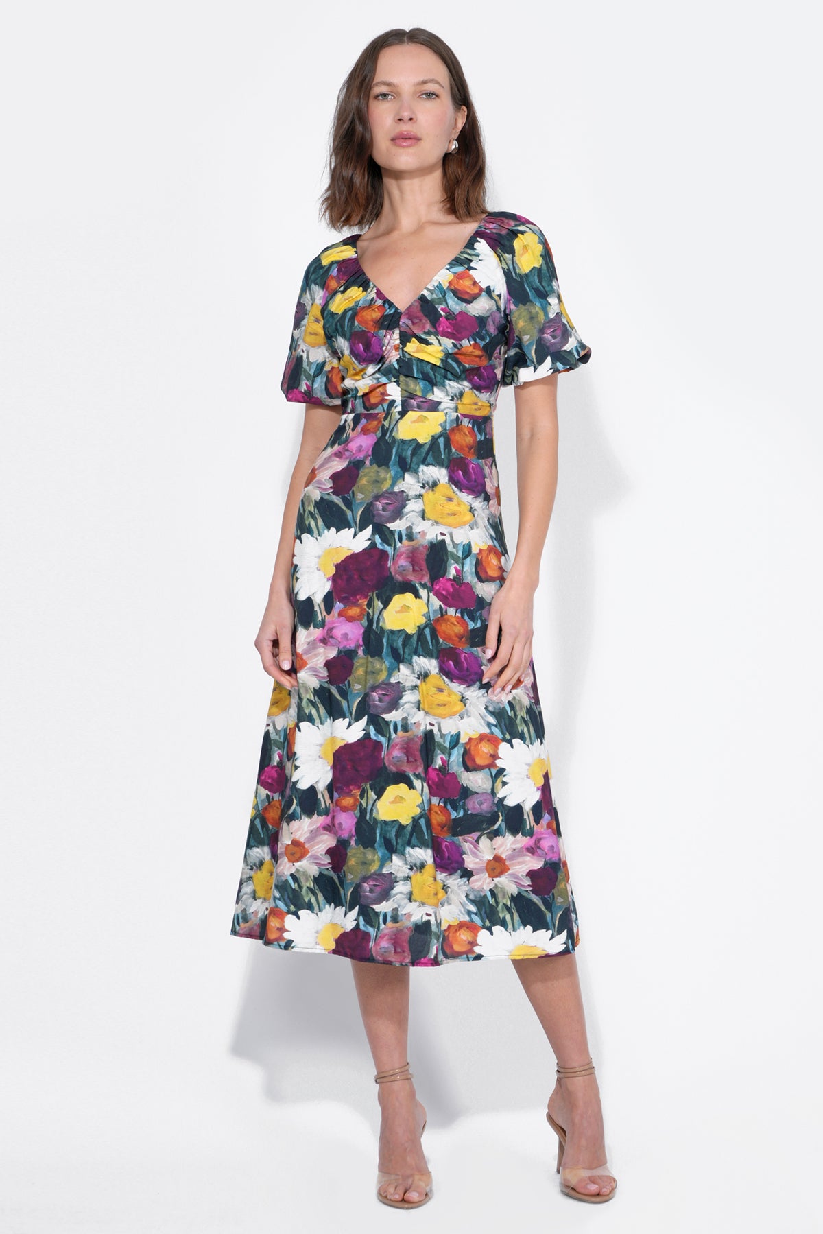 Elinda Ruched Front Midi Dress F258D6576