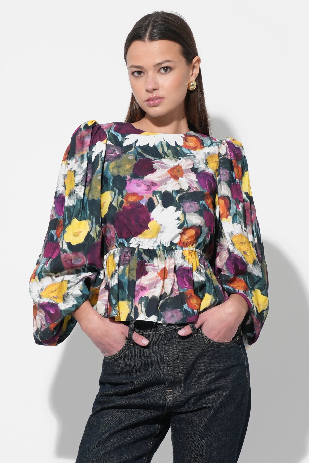 Esmarie Peplum Blouse F258T7288