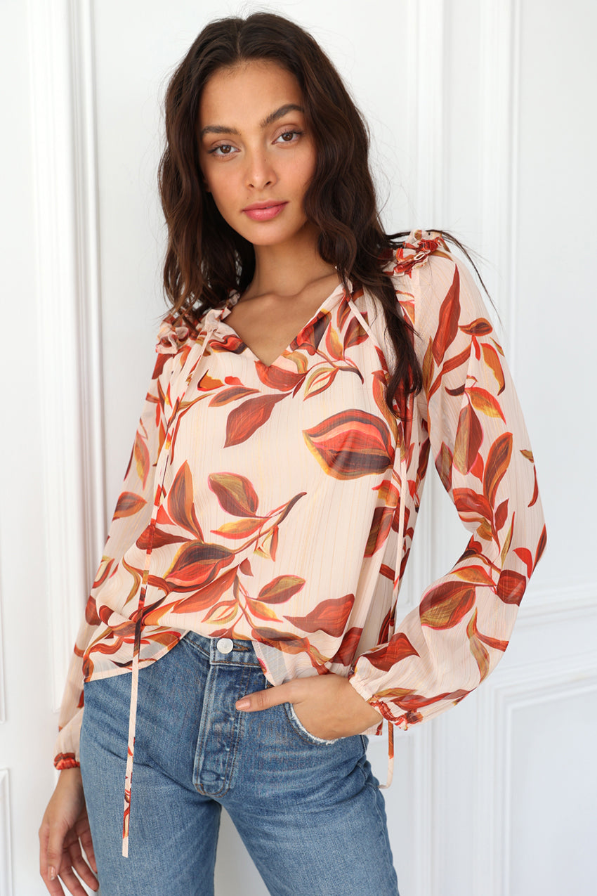 Brunella Lurex Threaded Chiffon Blouse