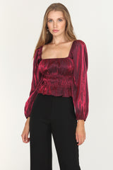 Remy Gathered Peplum Blouse