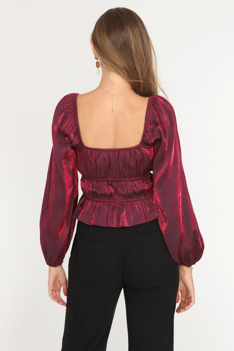 Remy Gathered Peplum Blouse