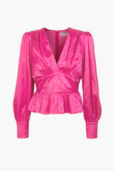Eva Jacquard Peplum Blouse