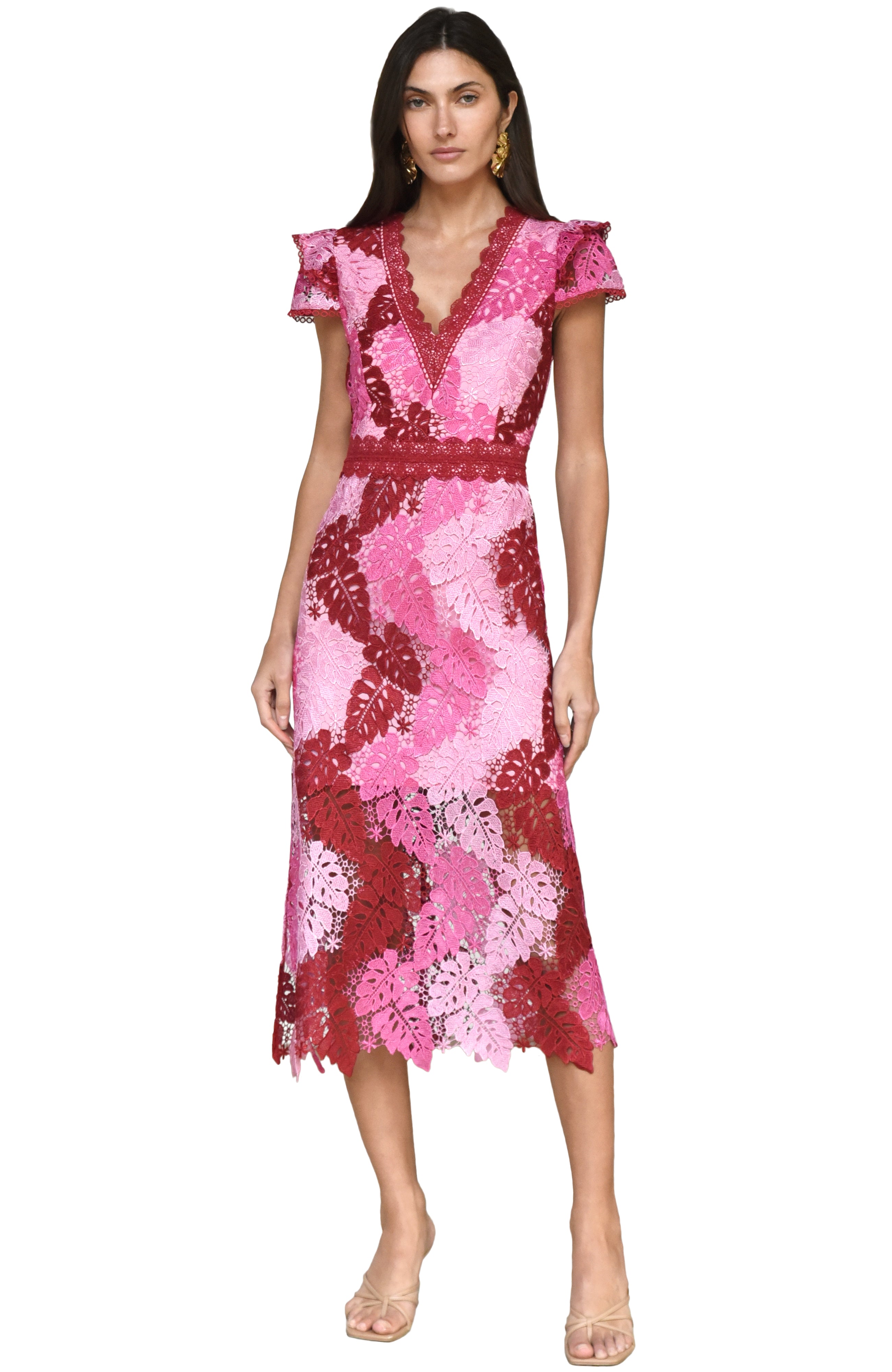 Adeline Crochet Lace Midi Dress