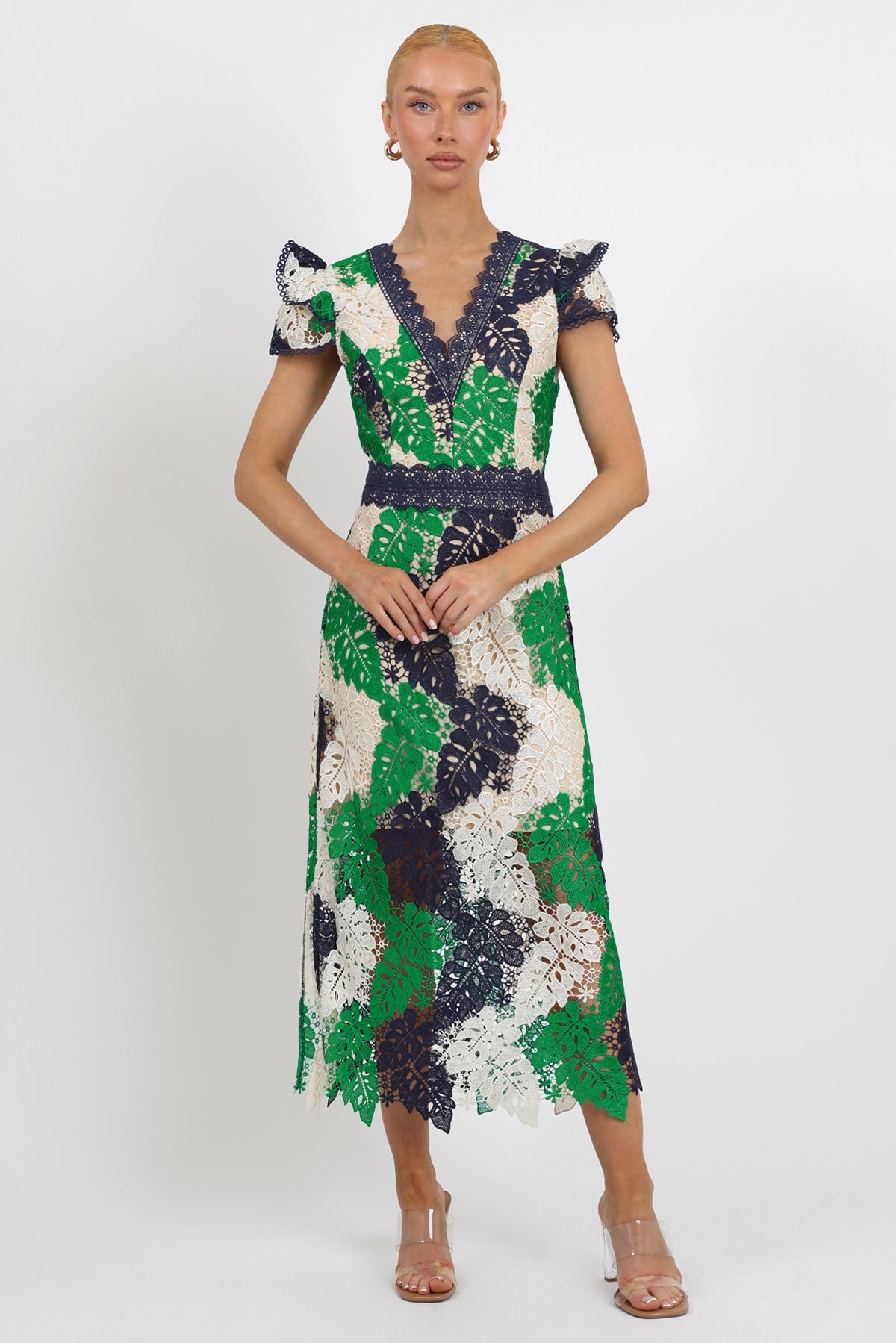 Adeline Crochet Lace Midi Dress