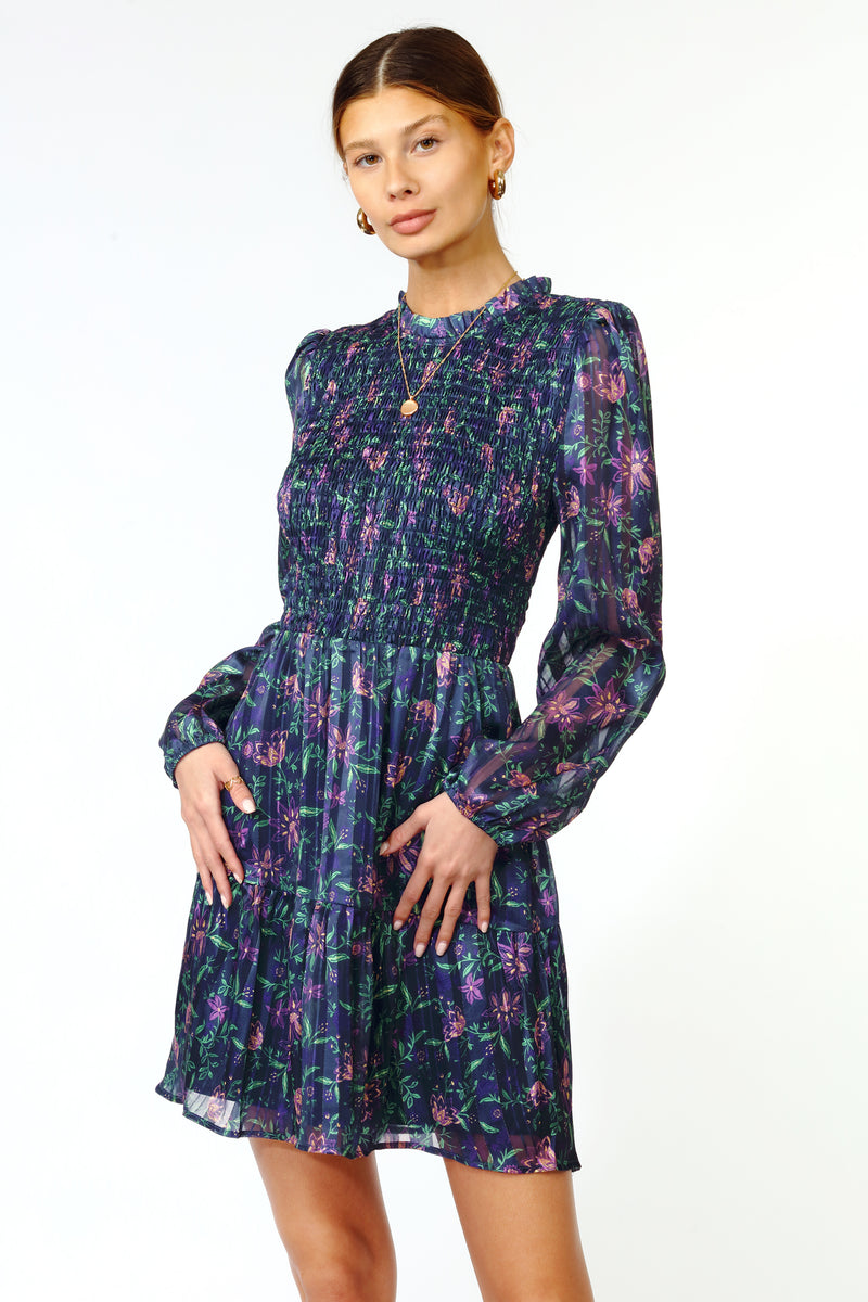 Darlene Textured Smocked Dress