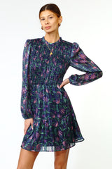 Darlene Textured Smocked Dress