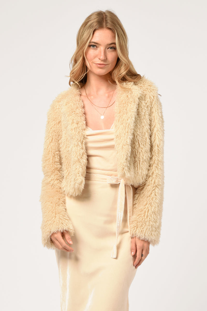 Thalia Faux Fur Cropped Coat