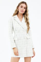Juliane Tweed Cinched Blazer Dress