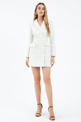 Juliane Tweed Cinched Blazer Dress