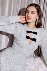 Tessa Bow Front Sweater Knit Dress