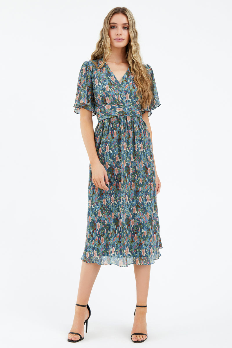 Analise Pleated Midi Dress