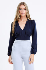 Johanna Pintucked Bodysuit