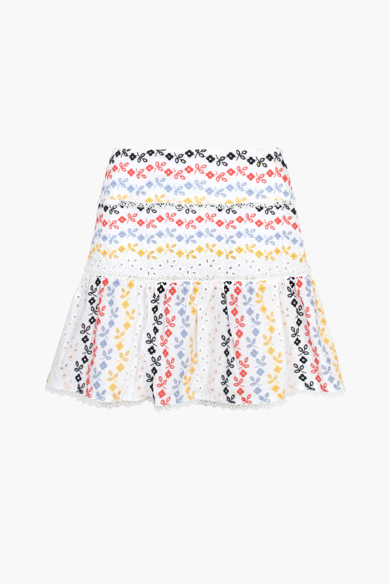 Ariel Lace Embroidered Mini Skirt - FINAL SALE