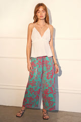 Tassel Trim Wide Leg Pants
