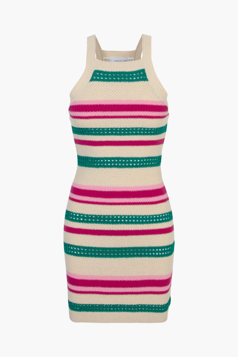 Leona Stripe Crochet Knit Dress - FINAL SALE