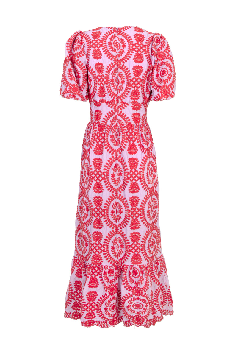 Luisa Embroidered Midi Dress